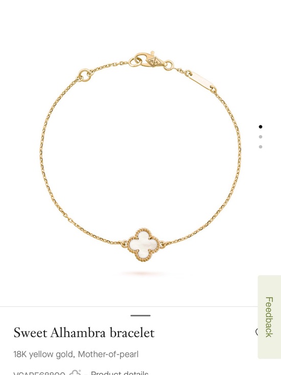 Van Cleef & Arpels Accessories - Van Cleef & Arpels Yellow Gold Bracelet with White Mother-of-Pearl Quatrefoil